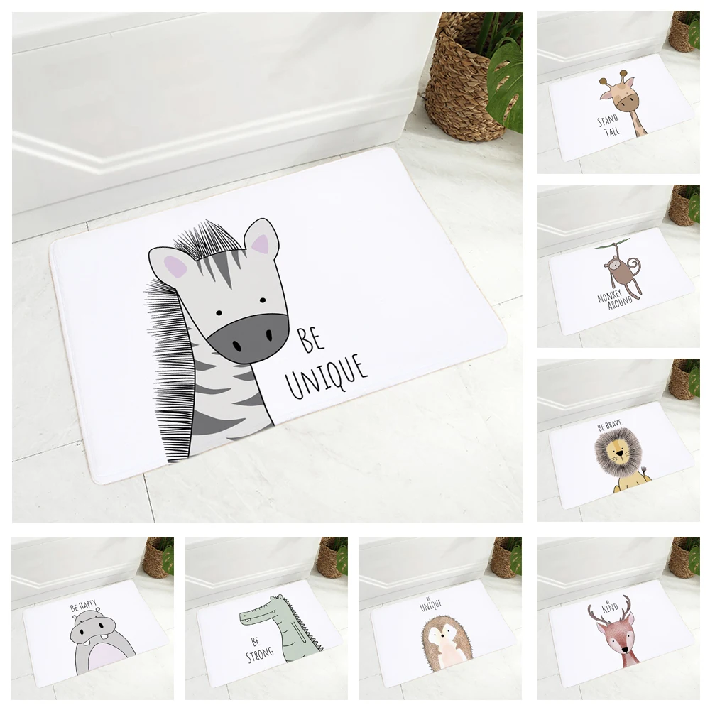 Нордический половой коврик в виде зебры бегемота жирафа льва крокодила дверной