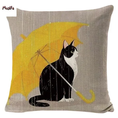 

Retro Mediterranean Hand Drawn Letters Pillowcase Linen Pillow Car Home Decoration Pillowcase To Map Custom Soft and Comfortable