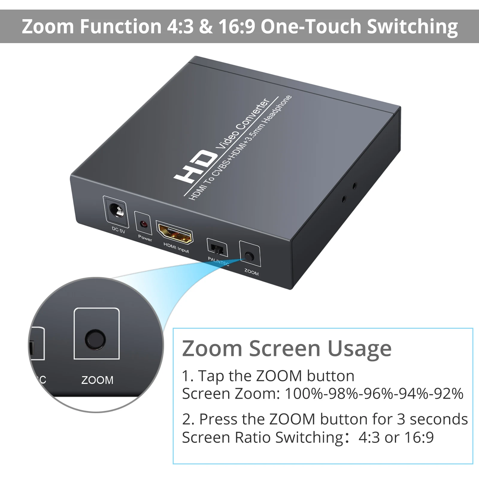 LiNKFOR HDMI совместимый конвертер 3RCA CVBS AV композитный видео аудио адаптер с 3 5 мм