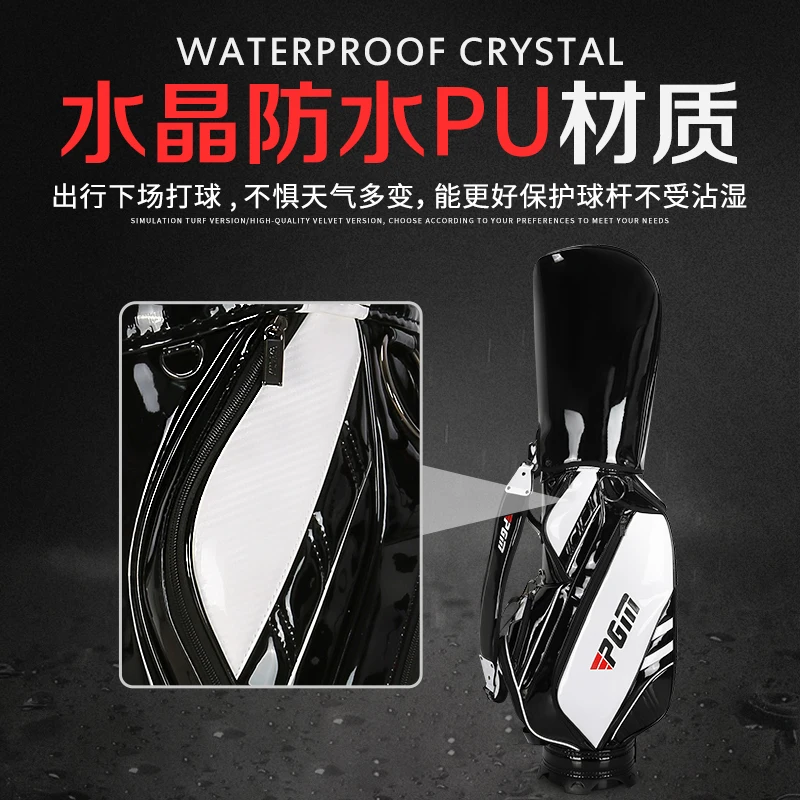 Free Club!PGM Golf Men's Women Golf Standard Package Travel Crystal PU Lightweight Cue Bag Professional Durable Large capacity