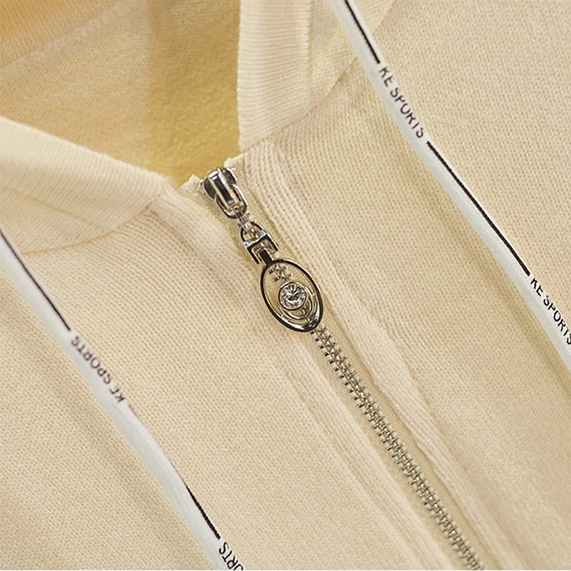 Женский свитер с капюшоном GIGOGOU трикотажный кардиган на молнии длинными рукавами