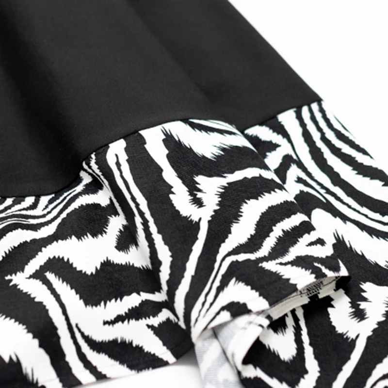 

CHICEVER Print Skirt For Women High Waist Lace Up Patchwork Hit Color Asymmetrical Hem Loose Streetwear Skirts Female 2021 Tide