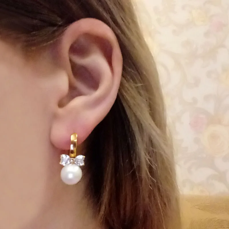 Женские серьги из белого жемчуга Genunie ювелирные изделия Oorbellen Boucle D'oreille Perle Aretes