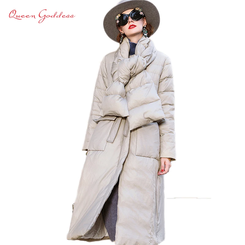Новинка 2020 зимняя и осенняя модная женская длинная пуховая куртка теплые