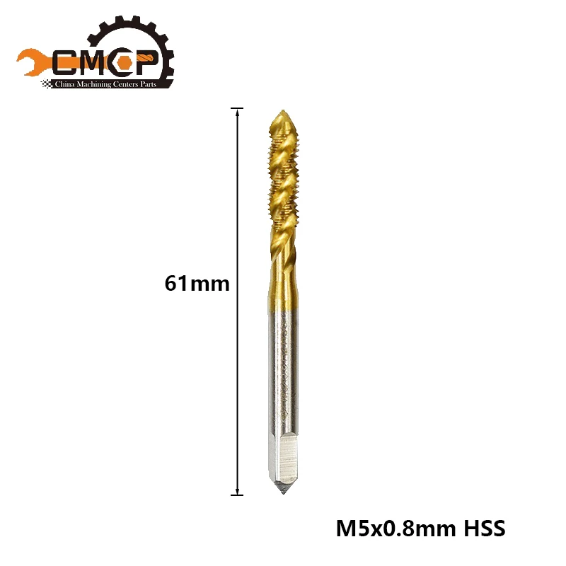 M5x0.8 1 шт. M2/M2.5/M3/M3.5/M4/M5/M6/M8 спиральный резьбовой кран высокоскоростной стальной ручной кран сверло титановое покрытие метрический винт кран - Цвет: M5x0.8