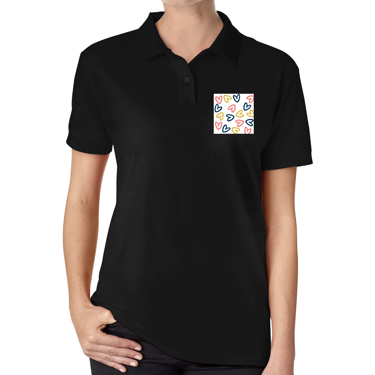 

NOISYDESIGNS Women Men Unisex Cotton Black White Shirt Ladies Short Sleeve Hearts Printing Shirt Woman Shirts Tops New Arrival