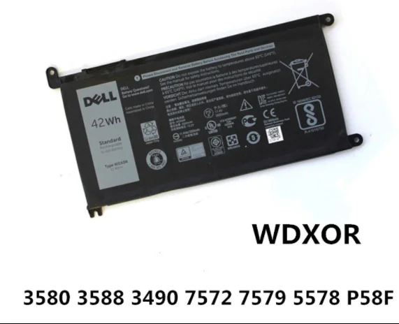 Original 11.4V 42Wh T2JX4 WDXOR WDX0R Battery for Dell Inspiron 13 5378 7368 13 5368 15 5538 5567 5568 15 7000 7560 3CRH3