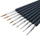 Набор кистей для рисования для художника Высококачественная нейлоновая деревянная черная ручка Акварельная акриловая масляная кисть художественные принадлежности
