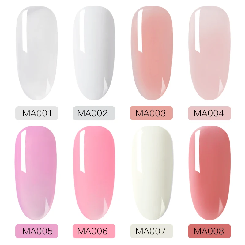 Многоцветные Гелевые наборы для наращивания ногтей французский лак прозрачный