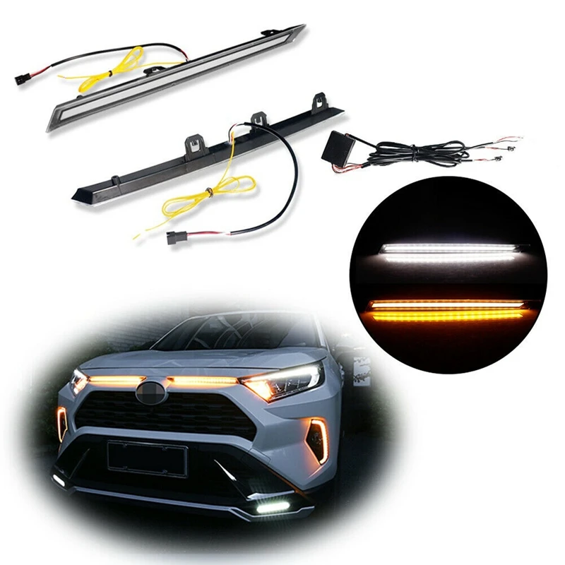 

Автомобисветильник дневной свет, последовательный переключатель, светодиодный сигнал поворота, дневные ходовые огни для Toyota RAV4 2019-2021