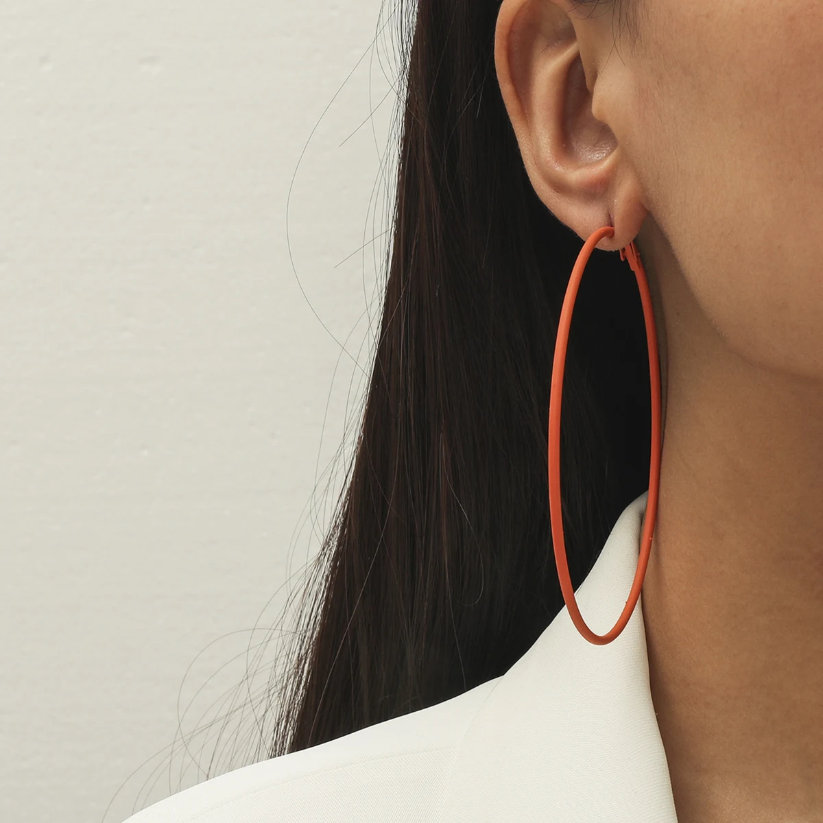 MOREDEAR Fashion Orange Rubber Paint Big Earring