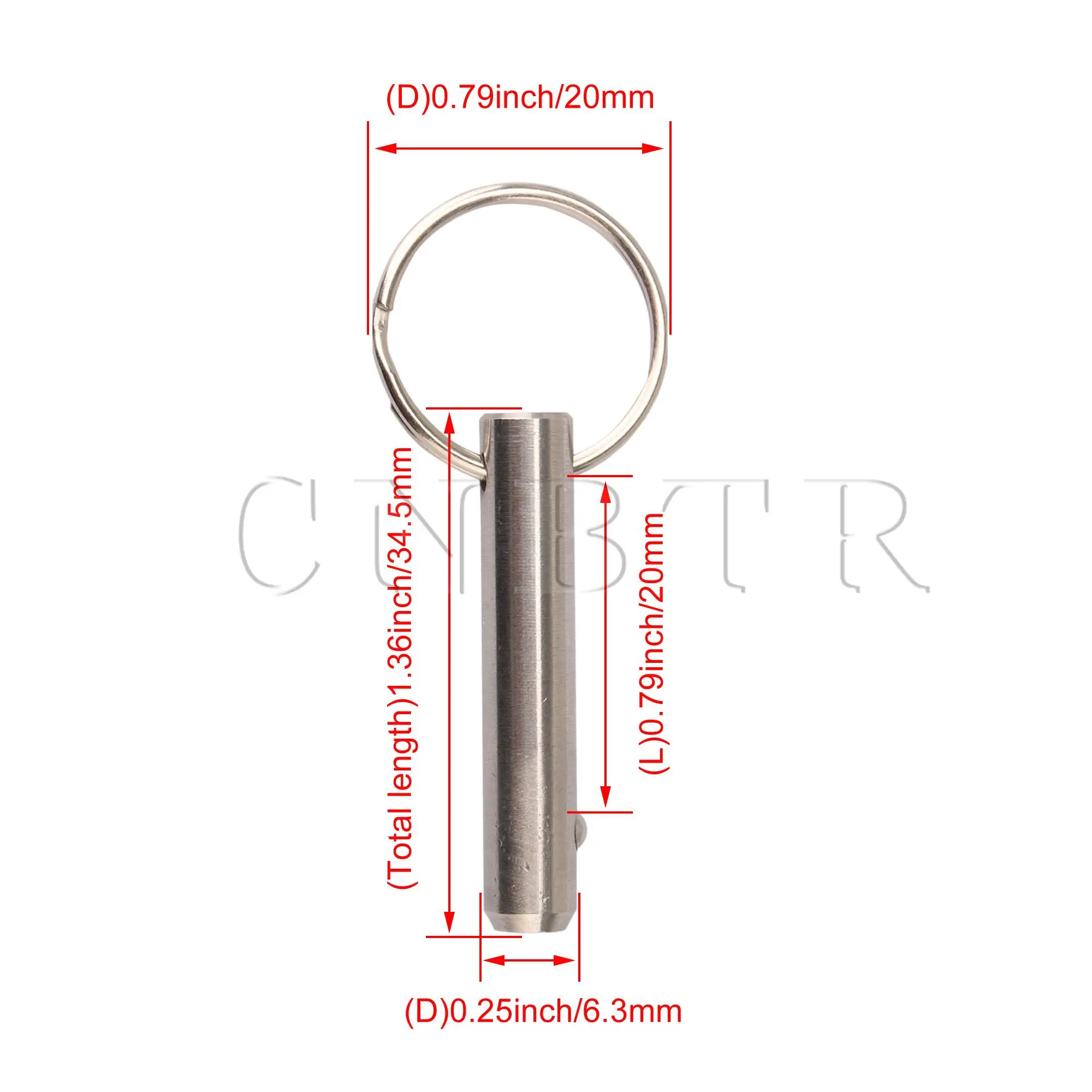 

CNBTR 4pcs Stainless Steel Quick Release Ball Lock Silver Clamping Length 20mm