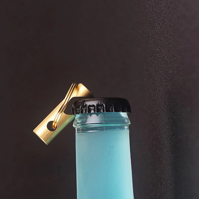 Оригинальный ключ для открывания бутылок брелок Чистая латунь готовая