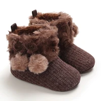 newborn baby autumn winter boots baby girl boys warm shoes solid fashion toddler fuzzy balls first walkers kid shoes