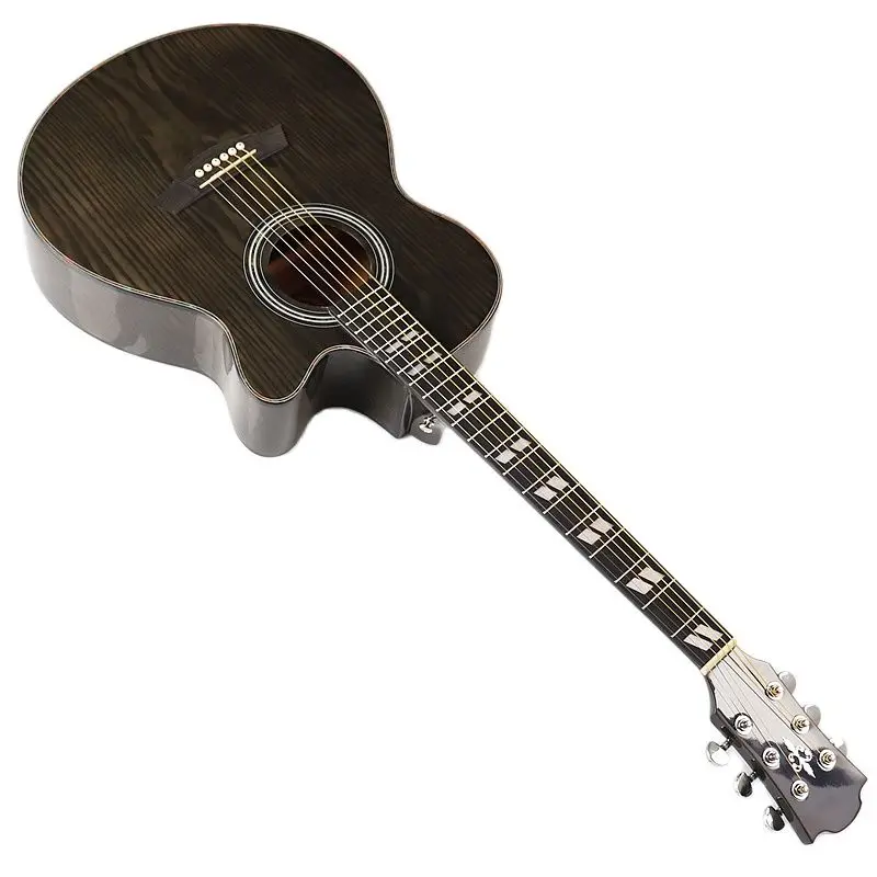 

Manchurian Ash Wood Body Acoustic Guitar 40 Inch Gray-green High Gloss Finish Cutaway Design 6 Strings 21 Frets Folk Guitar