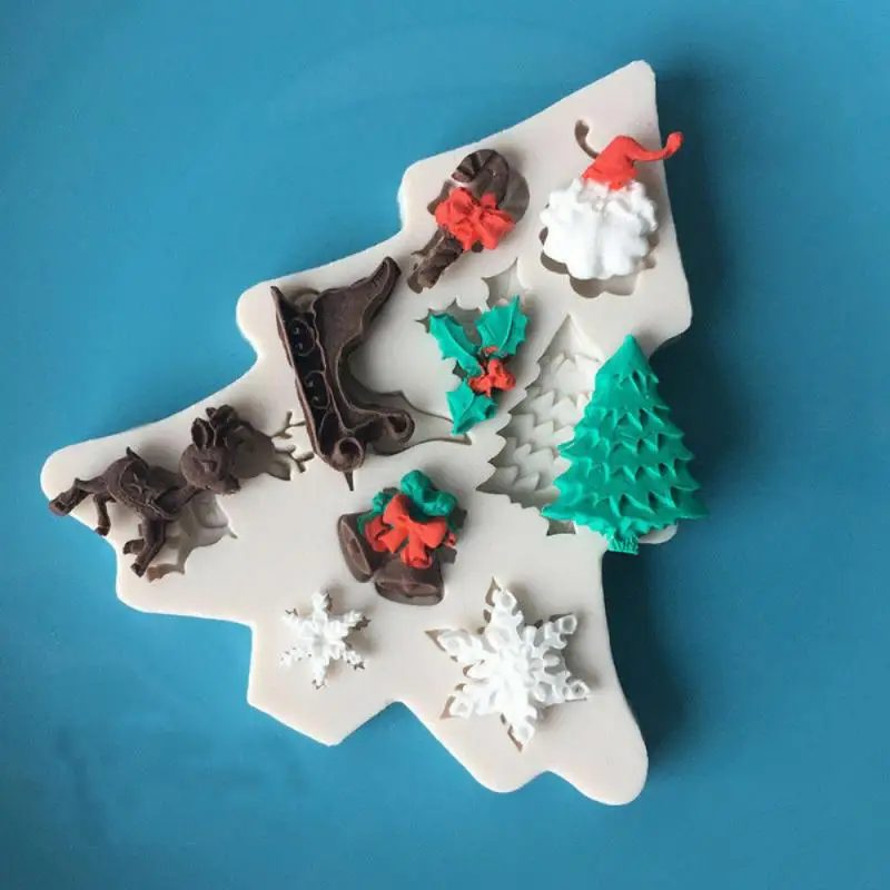 

Christmas Silicone Fondant Mold Cake Chocolate DIY Decorating Baking Mould Tools multifunctional pastry mold Kitchen Accessories