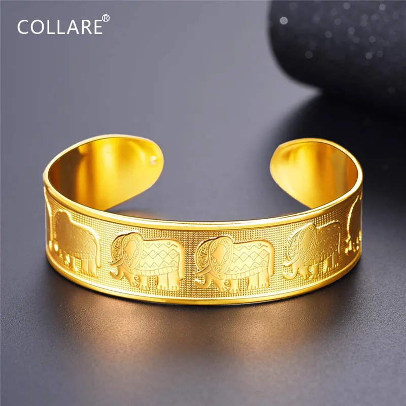 

Collare Elephant Bracelet For Women Animal Open Cuff Bangles Gold/Silver Color Bracelets Men Jewelry H033