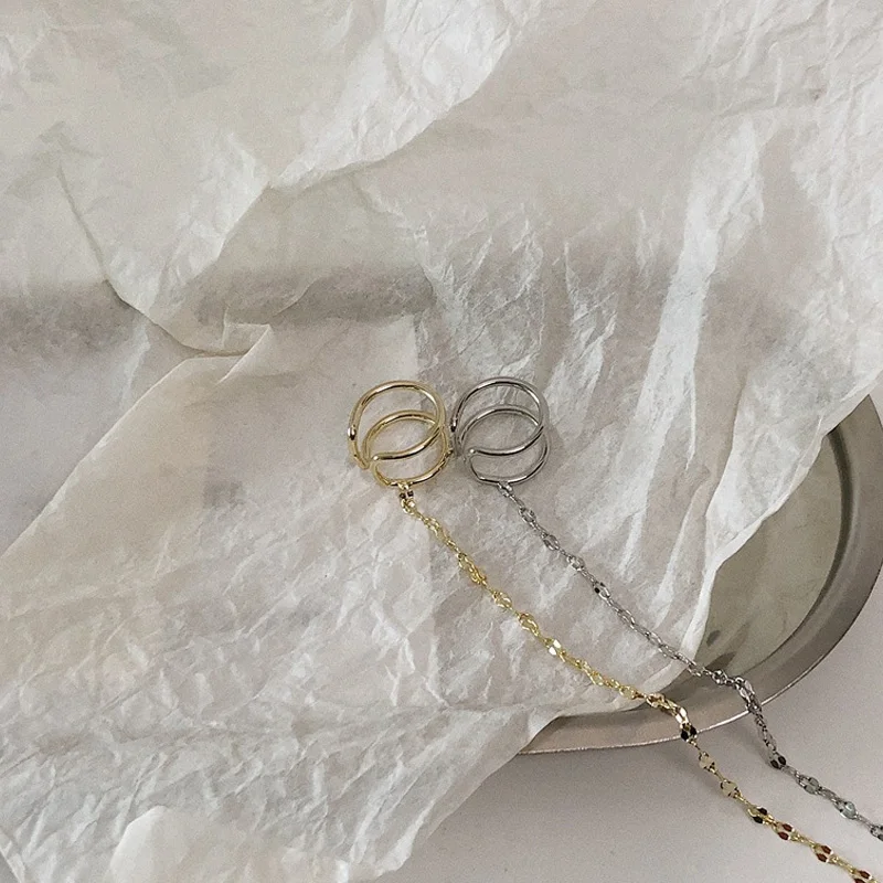 

Elegant Long Chain Ear Clip Dangle Earrings Ear Bone Clip Ear Cuff For Women No Pierced Ears Earrings New Hot Fashion Jewelry