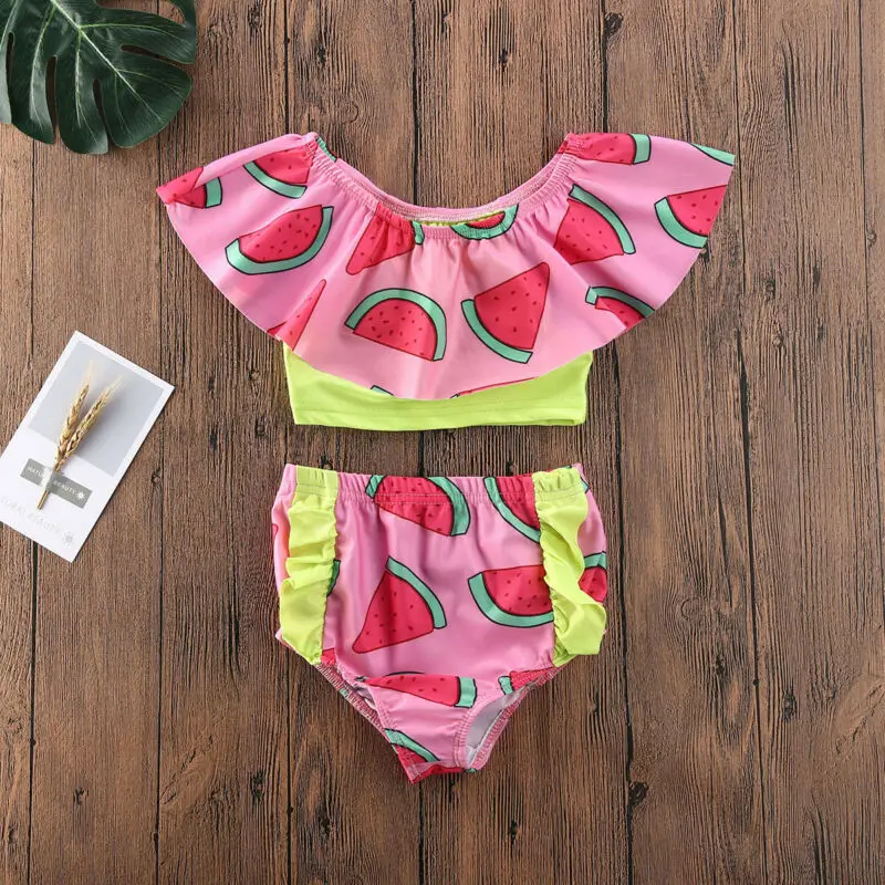 Модный тренд 2020 комплект из 2 предметов для маленьких девочек с арбузом розовый