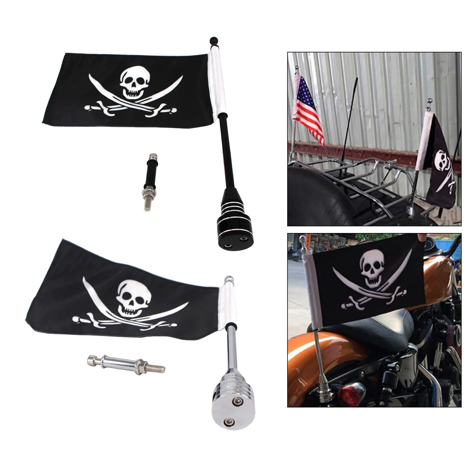 

Motorcycle Flag Pole Universal Fit For Harley Pour 1200 1997-2013