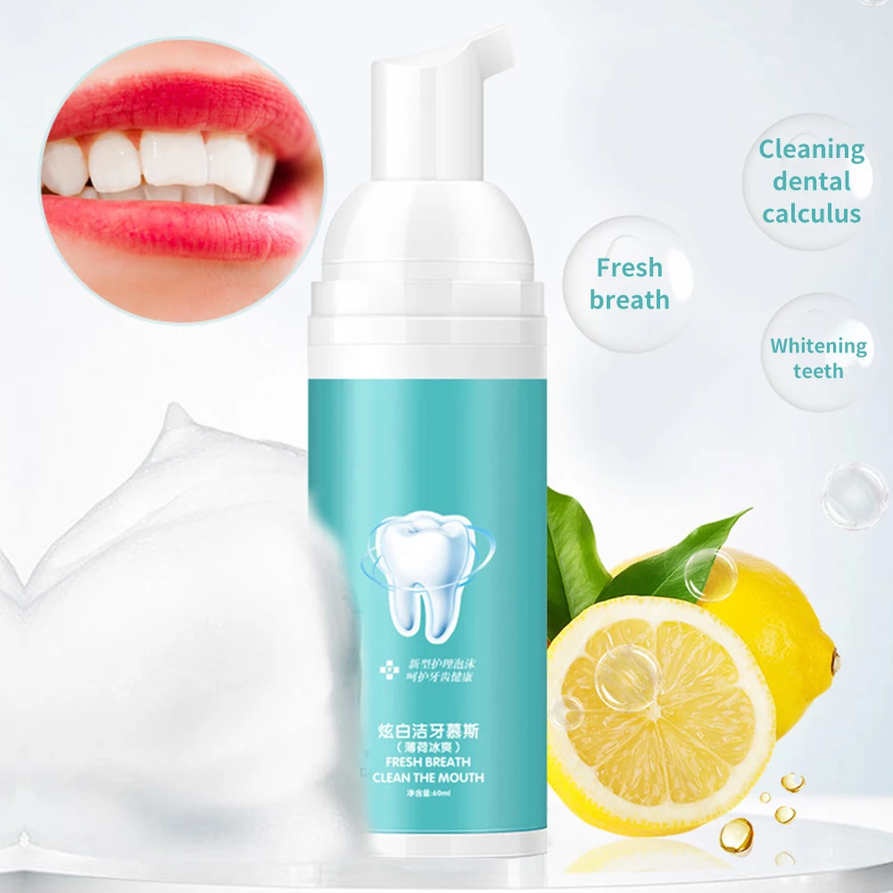 60 мл портативный дорожный Осветляющий мусс для чистки зубов зубной налет