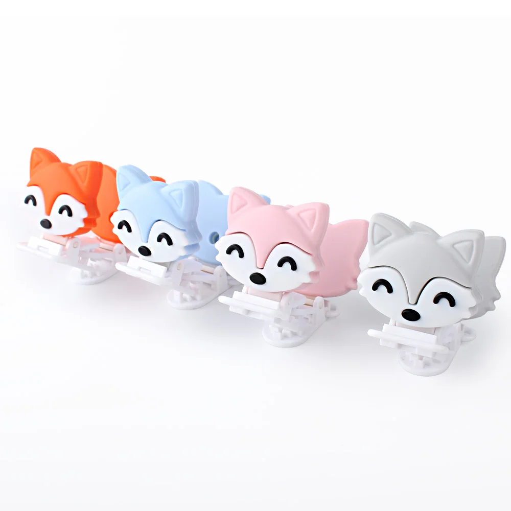 Keep & расти 1 ПК лисы силиконовая детская пустышка на цепочке с прищепкой зажимы