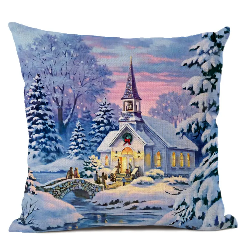 Божье дерево рождения подарок с оленем мультфильм Печать наволочки декоративное