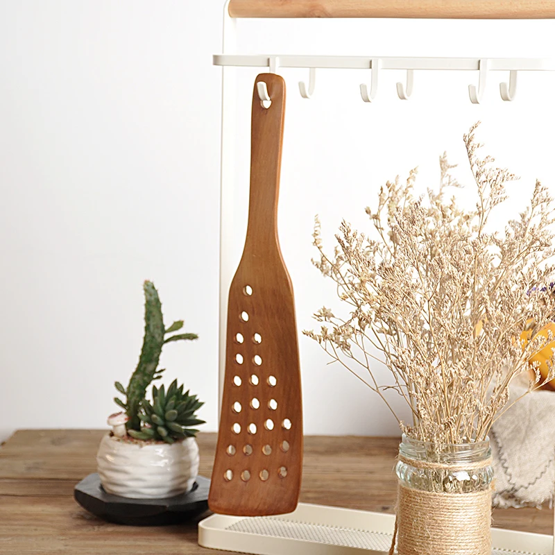 24 Отверстия Деревянная подвесная лопатка Черпак антипригарная сковорода