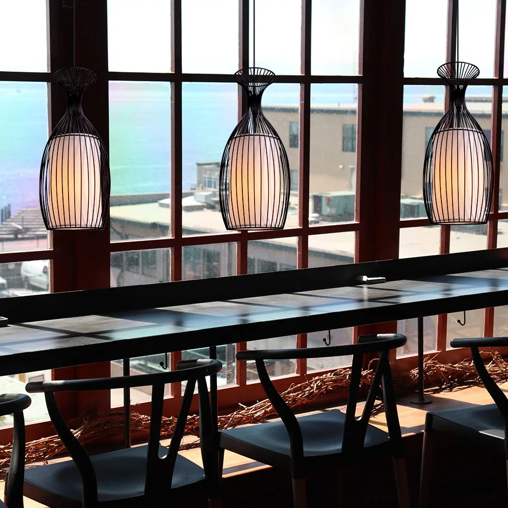Промышленный Китайский подвесной светильник s кованая железная клетка для птиц