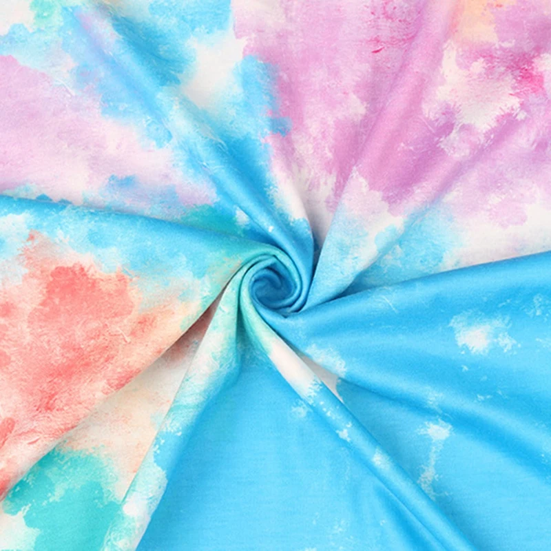 

Women's Fashion Tie Dye Print Hooded Casual Long Sleeve Homewear Suit