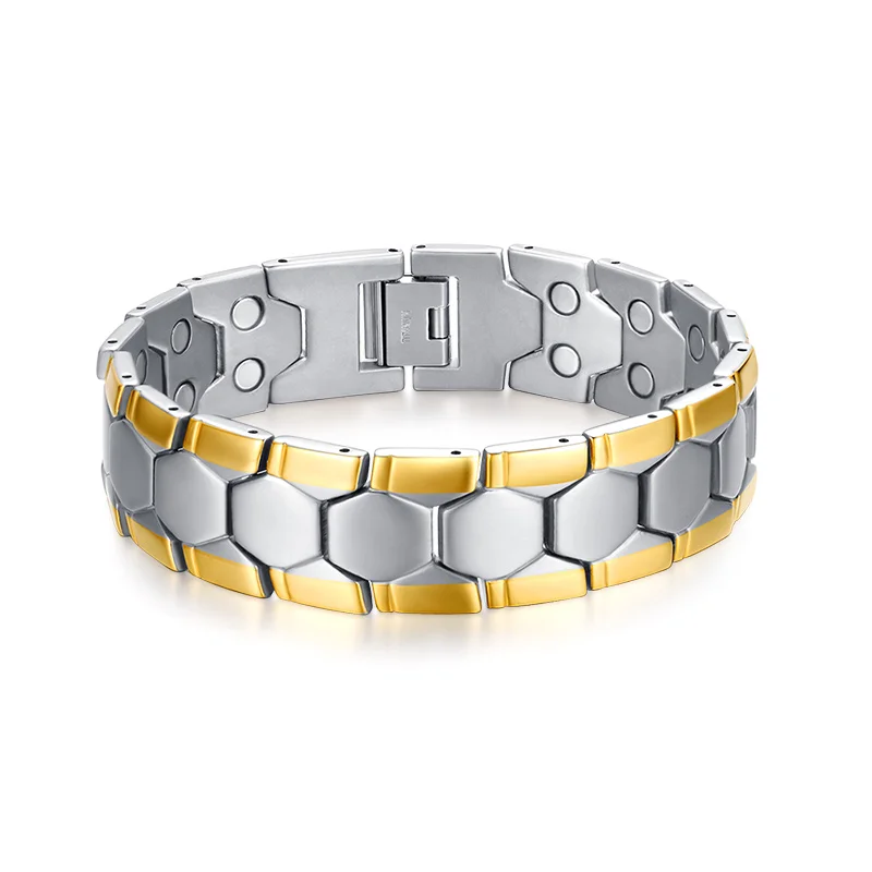 

Gold and silver color bracelet for men 2019 collection fashion stainless steel jewelry