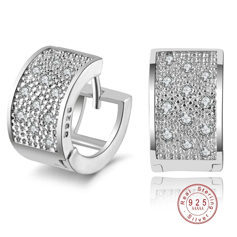 2020 New Luxury Silver Color Stud Earrings Women Bone Top Rhinestone CZ Jewelry for Girl Birthday Wholesale | Украшения и