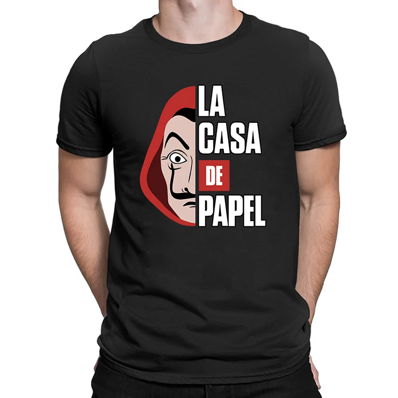 

La Casa De Papel T Shirt TV Series Money Heist House of Paper Tops Summer New Arrival Men Short Sleeve Casual Cotton Tee