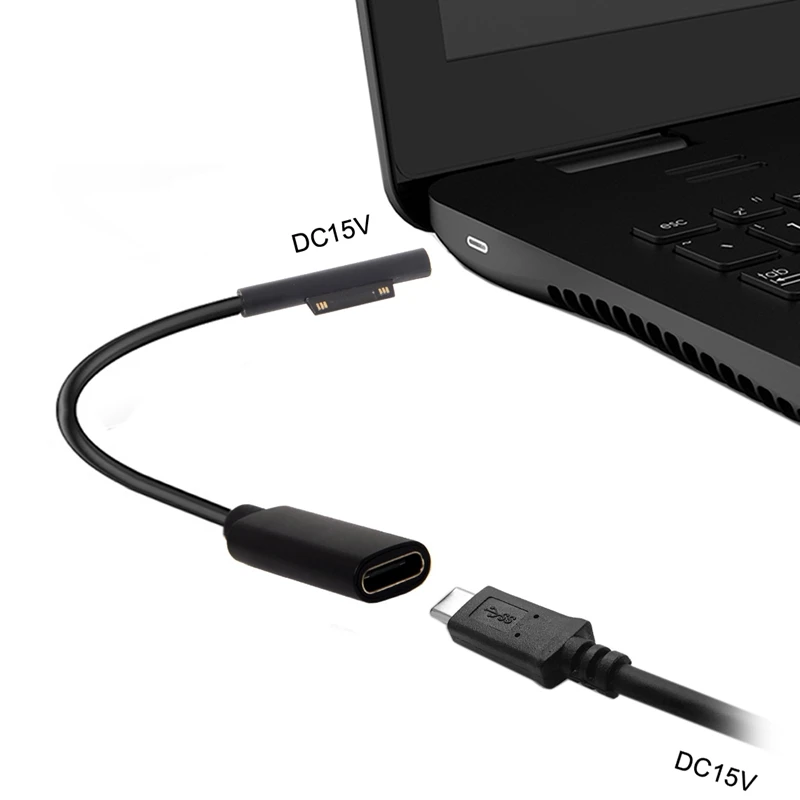 Type-C Usb-C Dc 15V гнездовой для поверхности Pro3 Pro4 Pro5 Pro6 Book Pro зарядный кабель-адаптер
