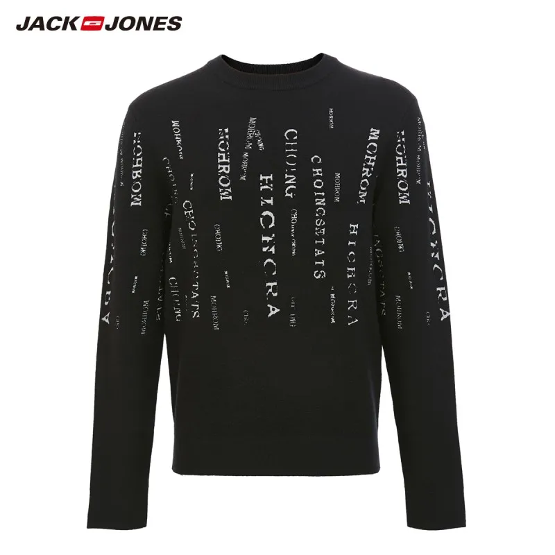 Мужской свитер с круглым вырезом JackJones уличная одежда буквенным принтом 219324512 |