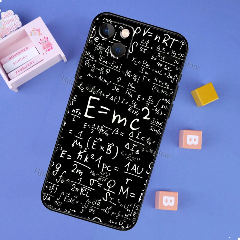 Physic Equations E=mc2 Math Cover Case For Apple iPhone 12 Pro Max 13 mini X XS Max XR 6S 7 8 Plus 11 14 Pro Max Coque images - 6