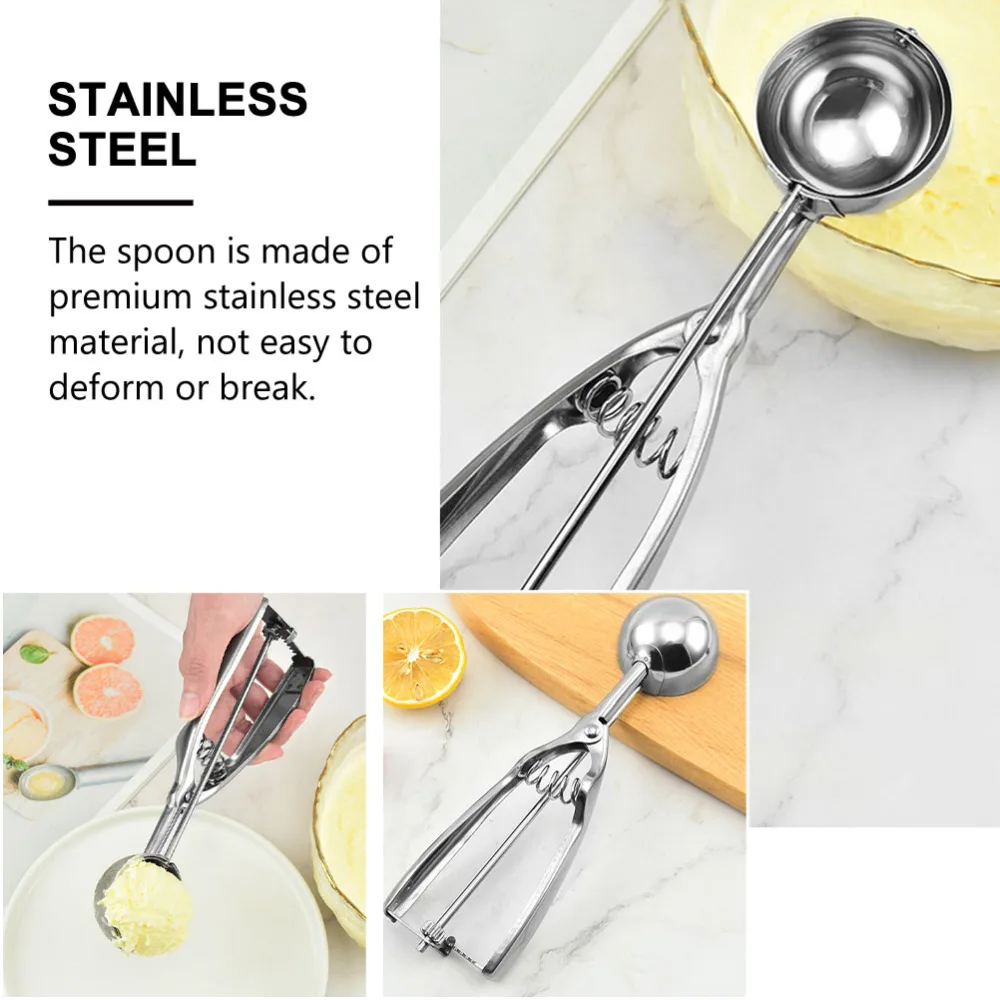 

2pcs Ice Cream Scoops Stainless Steel Fruit Diggers Ice Cream Spoons