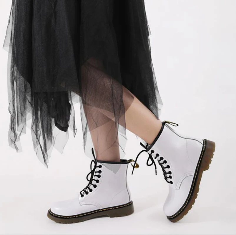 2019 Брендовые мужские зимние ботинки Martens кожаная зимняя теплая обувь