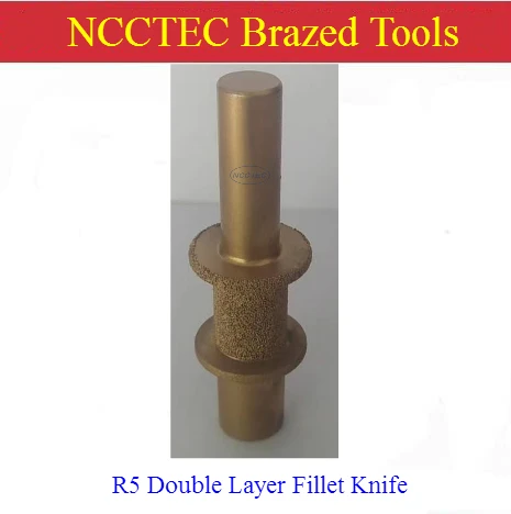 R5 Double Layer Fillet Knife Vacuum Brazed Diamond Core Drill Finger Bits | grit #45 #200 12.7mm shaft grinding and polishing