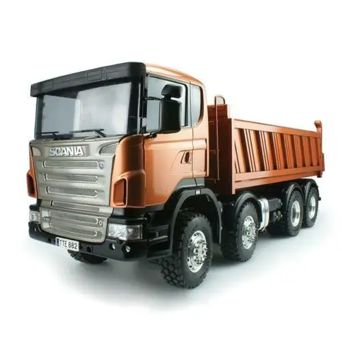 LESU RC 1/14 масштаб Металлическое шасси Sca 8*8 гидравлический самосвал с краской Радио контроллер ESC