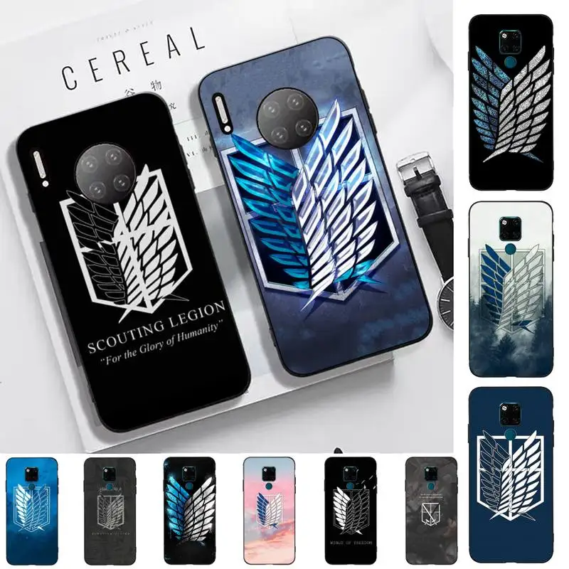 

FHNBLJ Attack On Titan Logo Phone Case for Huawei Mate 20 10 9 40 30 lite pro X Nova 2 3i 7se