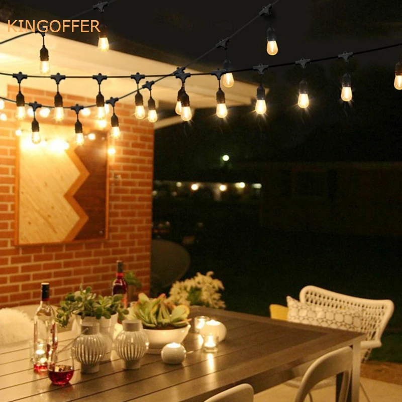 Водонепроницаемый подвесной светодиодный наружный струнный светильник Edison