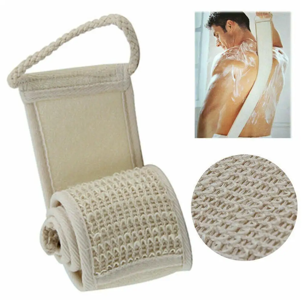 

1pc Natural Loofah Back Strap Brush Soft Exfoliating Body Cleaning Towel Scrubber Cloth Massage Spa Long Skin Bath T7F8