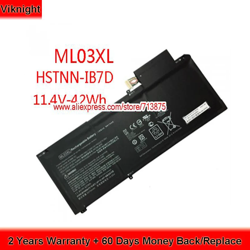 

Оригинальный аккумулятор 11,4 V 42Wh 814060-850 Φ ML03XL для HP Spectre X2 A004TU 12-a019tu 813999-1C1 814277-005