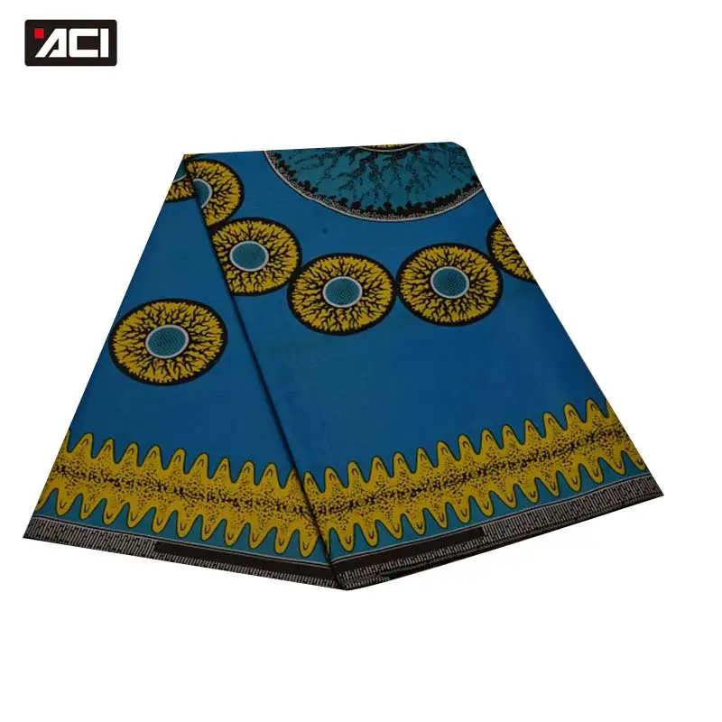 19080009 ACI настоящая восковая африканская ткань Анкара 6 ярдов/шт. Tissu Africain настоящая восковая ткань с принтом гарантированный настоящий голландский воск - Цвет: 19080009