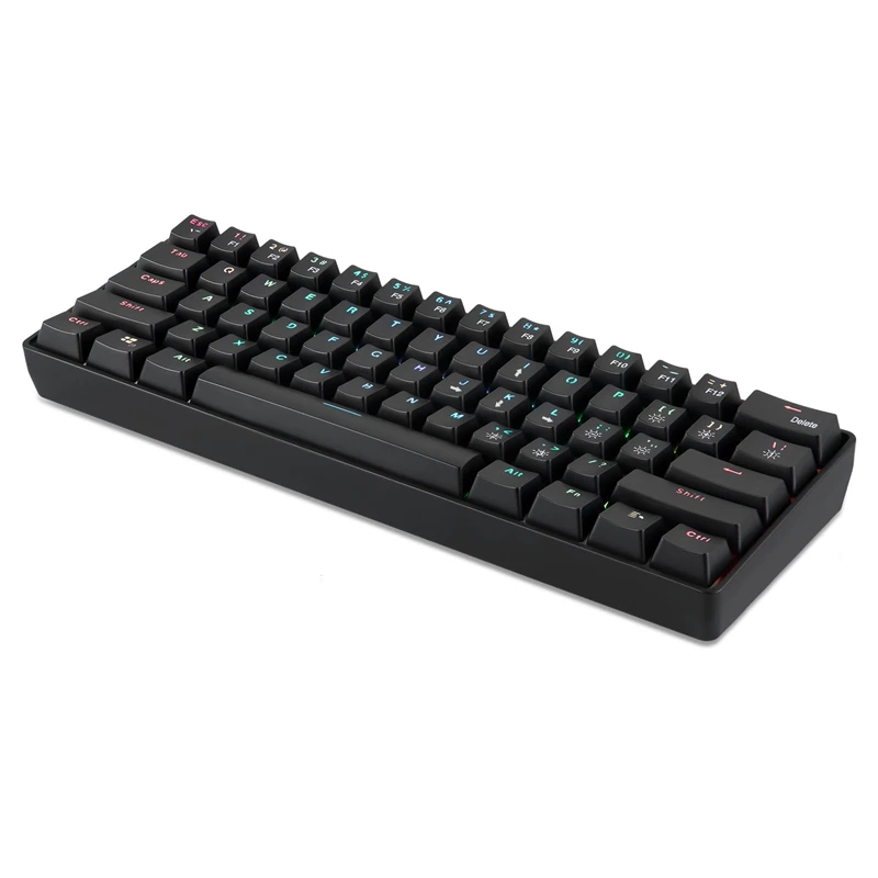 

Wired Gaming Mechanical Keyboard Backlit 61 KeysRed Switch RGB 2.4G Wireless Keyboard for Desktop Computer