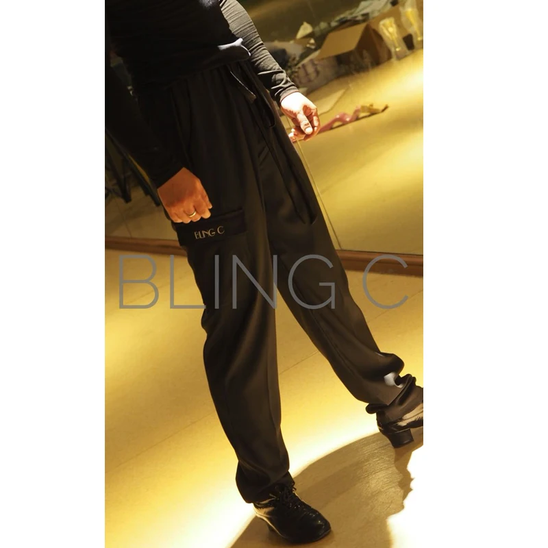 Брюки мужские для латиноамериканских танцев мягкие стандартные черные брюки