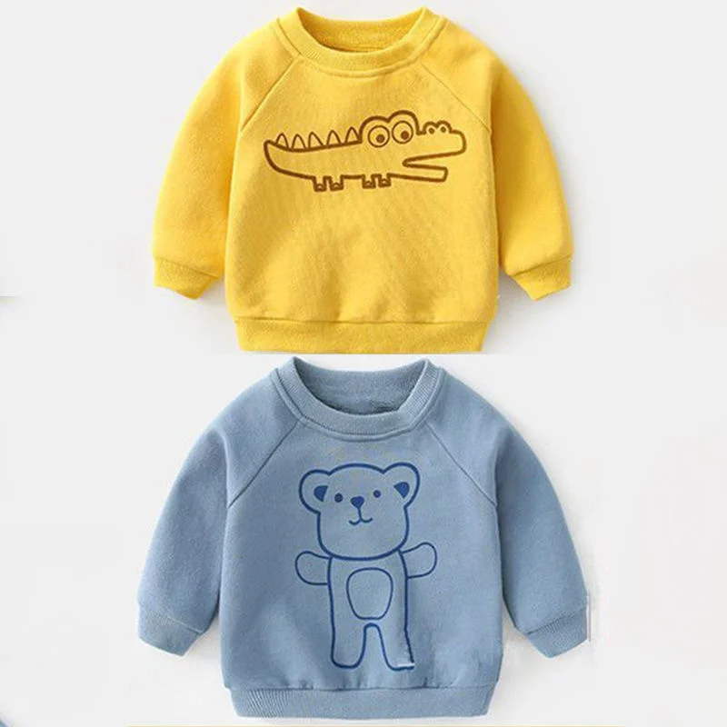 Осенне-зимние детские свитшоты для маленьких девочек Свитер с длинными рукавами