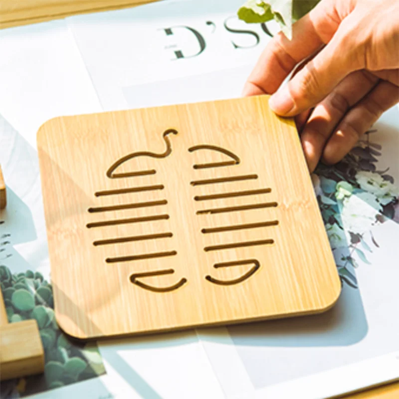 

Wooden placemat potholder table mat plate mat household anti-scald coaster