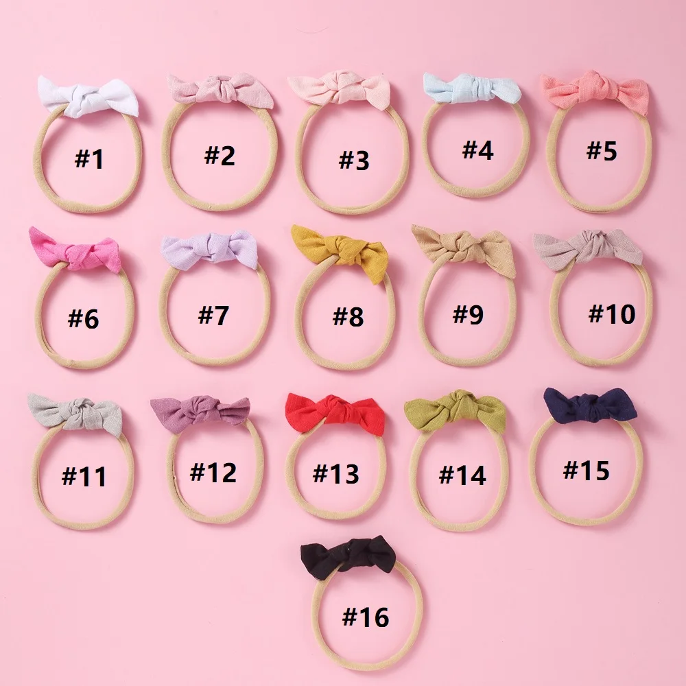 Банты для волос ручной работы 10 шт./компл. 16 однотонных цветов девочек лот резинки